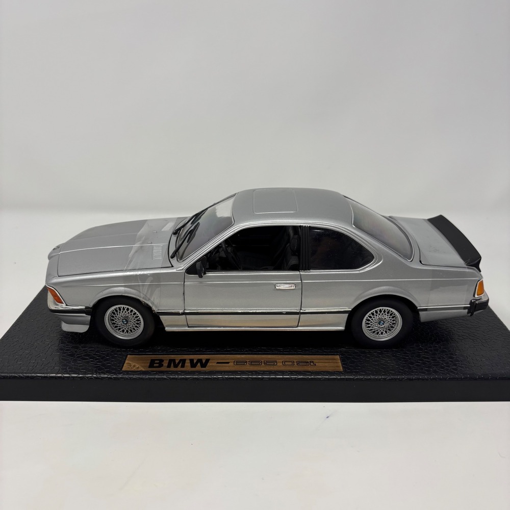 BMW 635 CSi Gray 1:18 Anson Diecast w/ Stand No Box